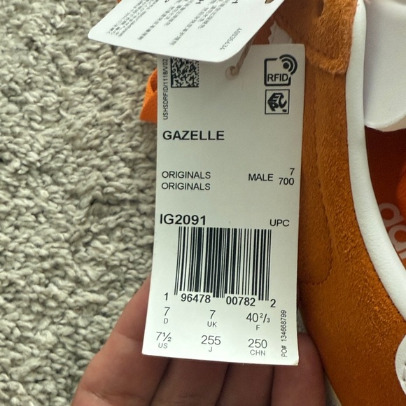 Adidas Bright Orange and White Trainers - Picture 4 of 4